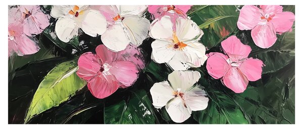 Tablou - Flori roz și albe (120x50 cm)