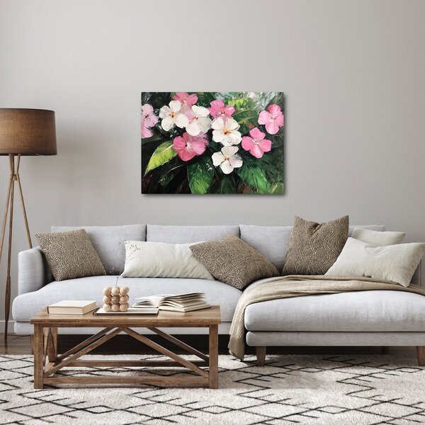 Tablou - Flori roz și albe (70x50 cm)
