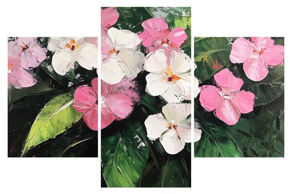 Tablou - Flori roz și albe (90x60 cm)