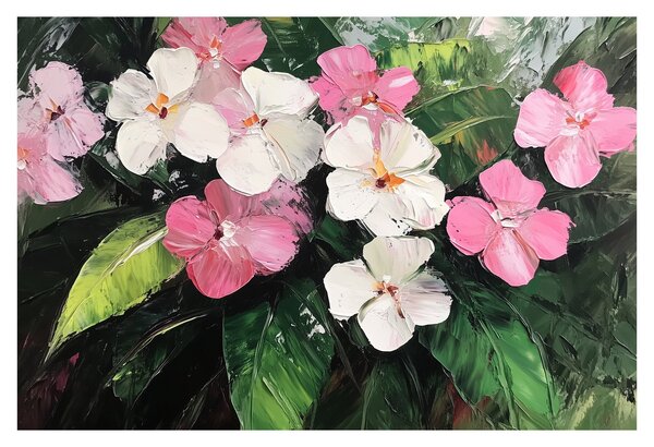 Tablou - Flori roz și albe (90x60 cm)