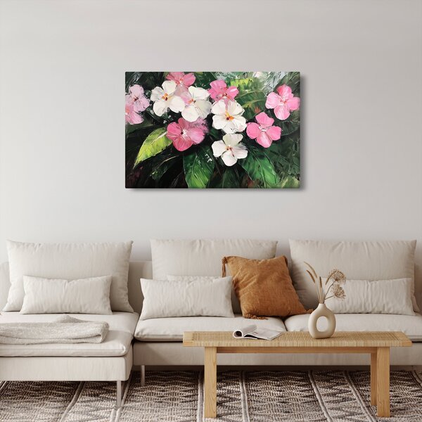 Tablou - Flori roz și albe (90x60 cm)