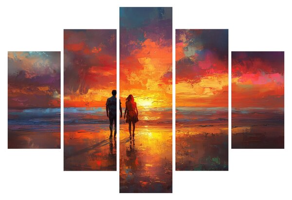 Tablou - Plimbare pe plajă (150x105 cm)