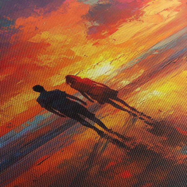 Tablou - Plimbare pe plajă (cu ceas) (90x30 cm)