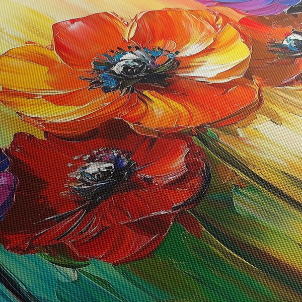 Tablou - Cinci flori colorate (90x60 cm)