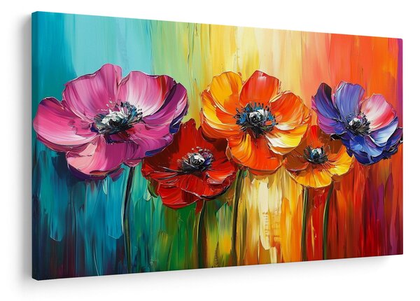 Tablou - Cinci flori colorate (90x60 cm)