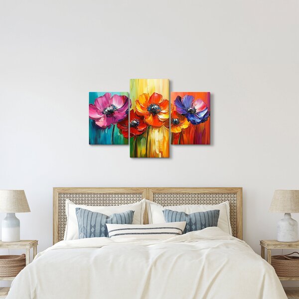 Tablou - Cinci flori colorate (90x60 cm)