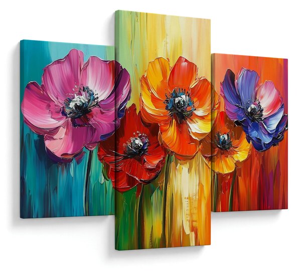 Tablou - Cinci flori colorate (90x60 cm)