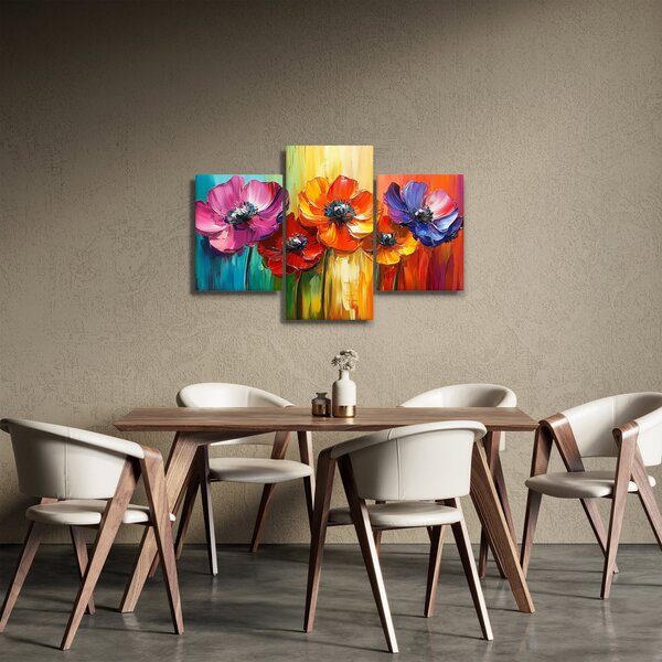 Tablou - Cinci flori colorate (90x60 cm)