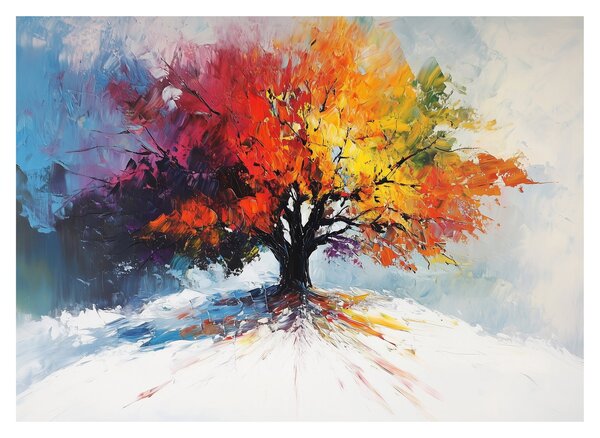 Tablou - Copac multicolor (70x50 cm)