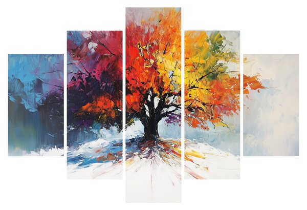 Tablou - Copac multicolor (150x105 cm)