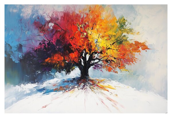Tablou - Copac multicolor (90x60 cm)