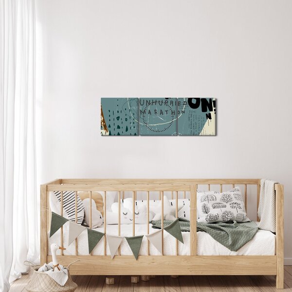 Tablou - Flying balon cu curcubeu (cu ceas) (90x30 cm)