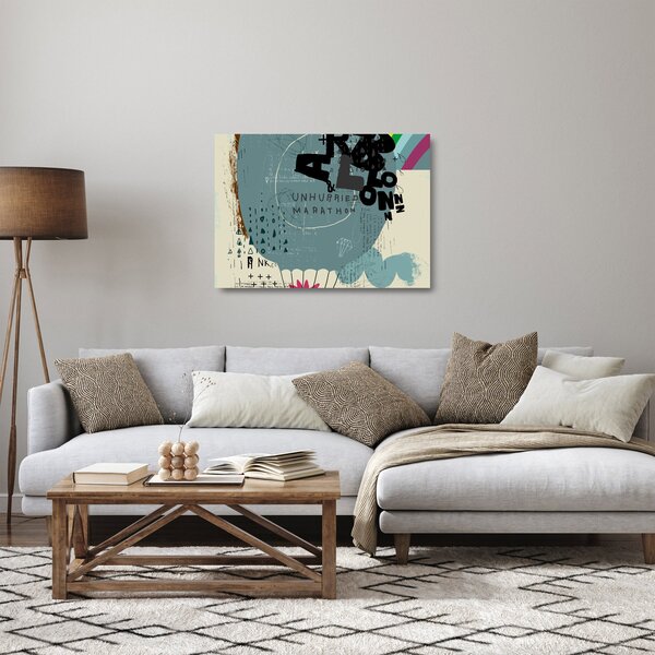Tablou pe sticlă - Flying balon cu curcubeu (70x50 cm)