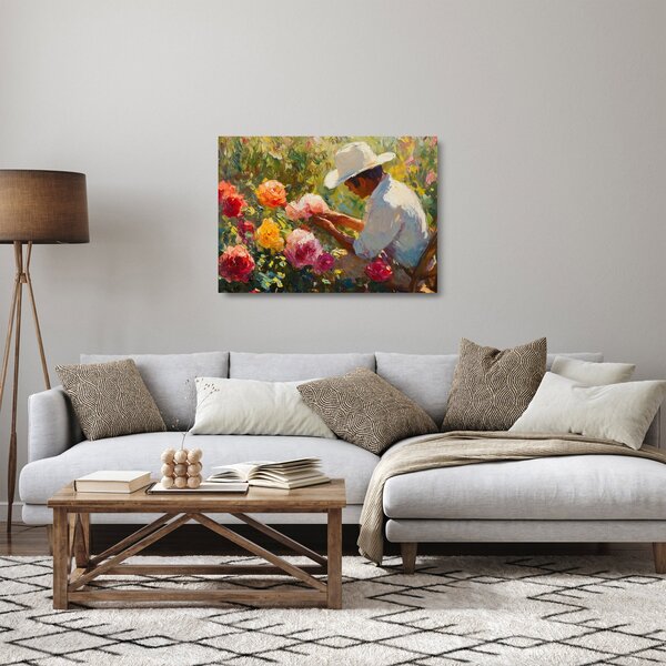 Tablou pe sticlă - Grădinar (70x50 cm)