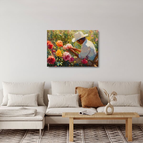 Tablou pe sticlă - Grădinar (70x50 cm)
