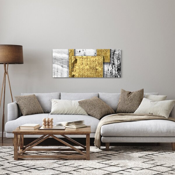 Tablou - Pătrate de aur N⁰1 (120x50 cm)