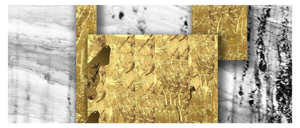 Tablou - Pătrate de aur N⁰1 (120x50 cm)