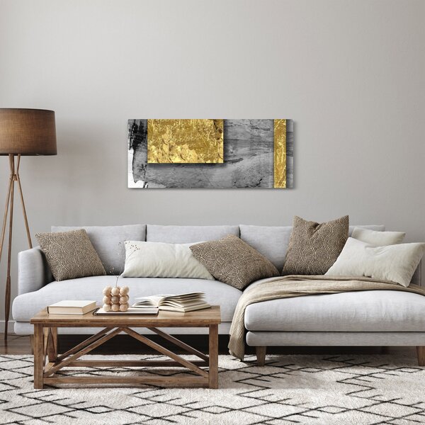 Tablou - Pătrate de aur N⁰2 (120x50 cm)