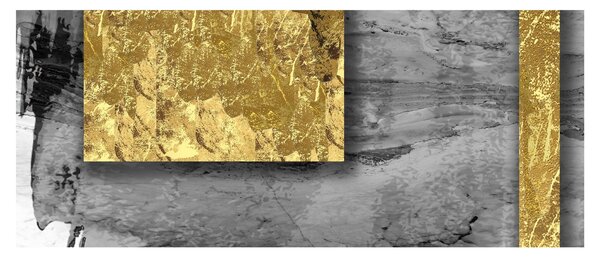 Tablou - Pătrate de aur N⁰2 (120x50 cm)