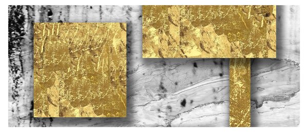 Tablou - Pătrate de aur N⁰3 (120x50 cm)