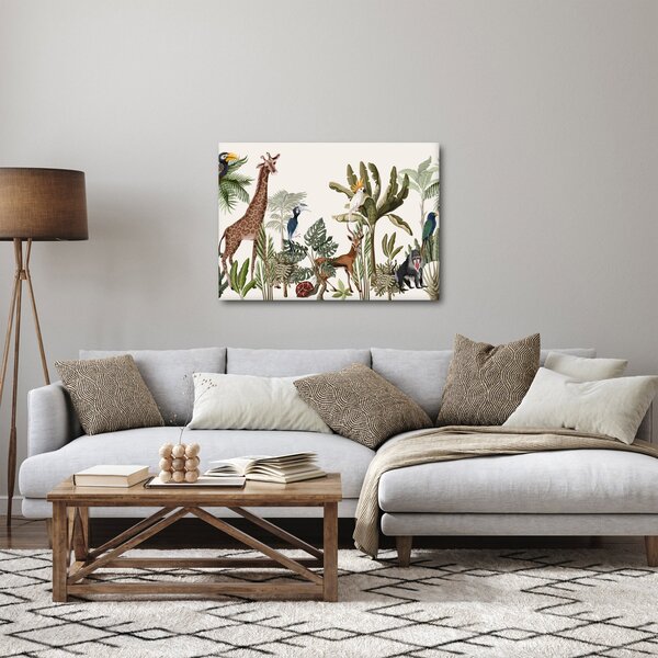 Tablou - Jungla plină de animale (70x50 cm)