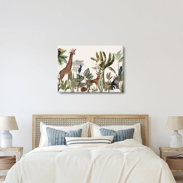 Tablou - Jungla plină de animale (70x50 cm)