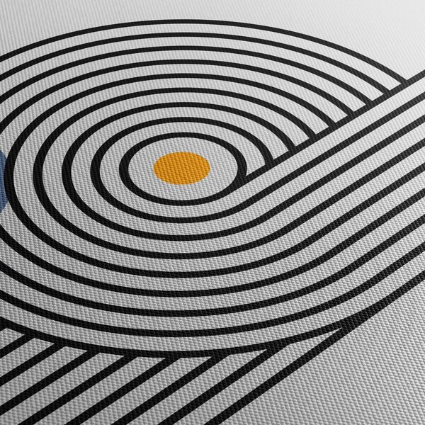 Tablou - Abstracție minimalistă N⁰1 (cu ceas) (90x30 cm)