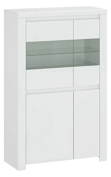 Vitrina LINGO, alb, PAL laminat, sticla, 98x42x157 cm