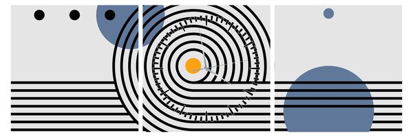 Tablou - Abstracție minimalistă N⁰1 (cu ceas) (90x30 cm)