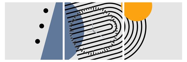 Tablou - Abstracție minimalistă N⁰2 (cu ceas) (90x30 cm)
