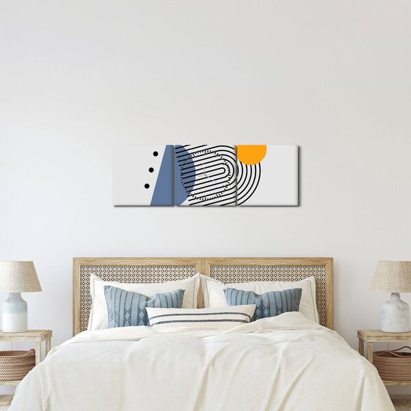 Tablou - Abstracție minimalistă N⁰2 (cu ceas) (90x30 cm)