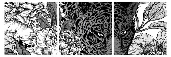 Tablou - Grădină exotică (cu ceas) (90x30 cm)