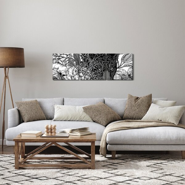 Tablou - Grădină exotică (cu ceas) (90x30 cm)