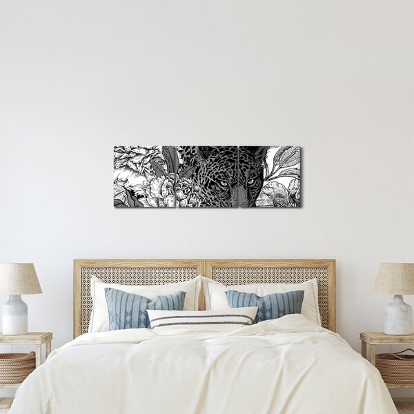 Tablou - Grădină exotică (cu ceas) (90x30 cm)