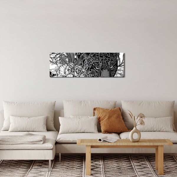 Tablou - Grădină exotică (cu ceas) (90x30 cm)