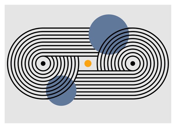 Tablou pe sticlă - Abstracție minimalistă N⁰3 (70x50 cm)