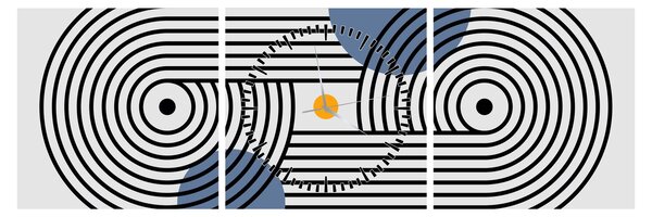 Tablou - Abstracție minimalistă N⁰3 (cu ceas) (90x30 cm)