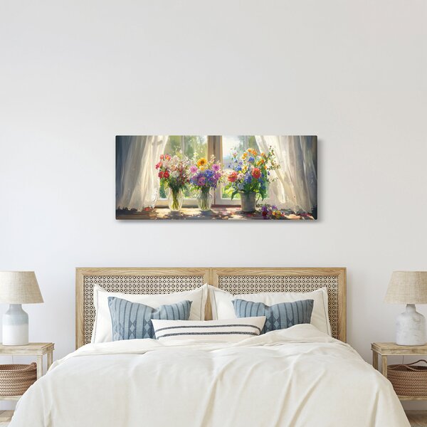 Tablou - Buchet la fereastră (120x50 cm)