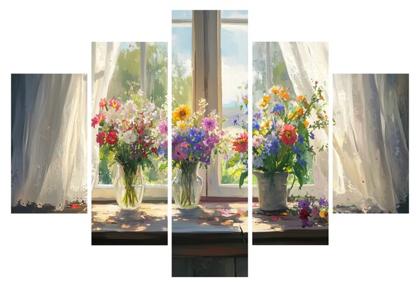 Tablou - Buchet la fereastră (150x105 cm)