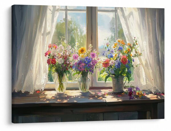 Tablou - Buchet la fereastră (70x50 cm)