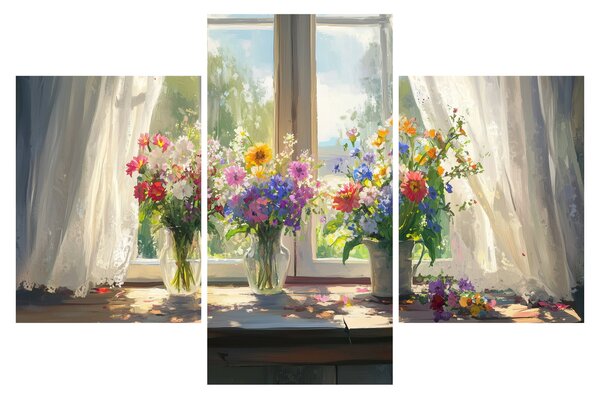 Tablou - Buchet la fereastră (90x60 cm)