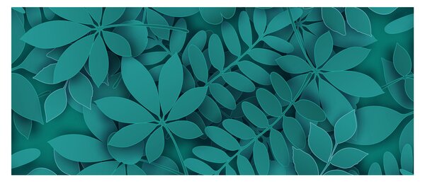 Tablou - Frunze turcoaz (120x50 cm)
