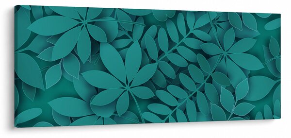 Tablou - Frunze turcoaz (120x50 cm)