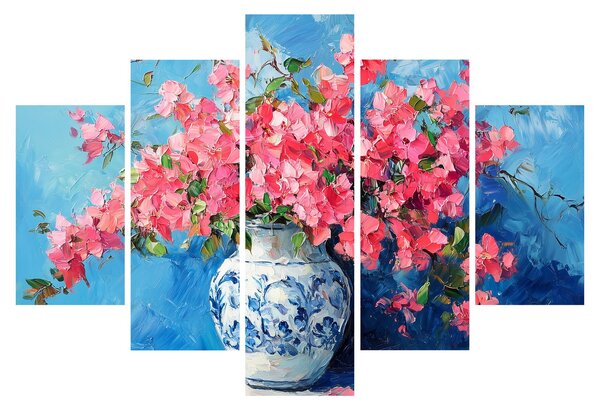 Tablou - Vază cu flori roz (150x105 cm)