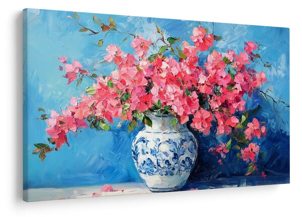 Tablou - Vază cu flori roz (90x60 cm)