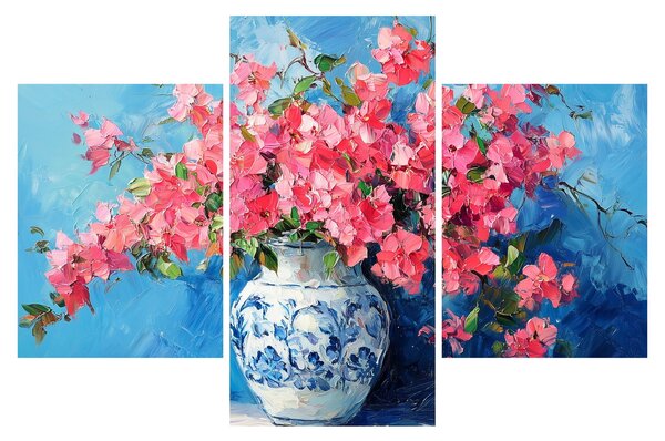 Tablou - Vază cu flori roz (90x60 cm)