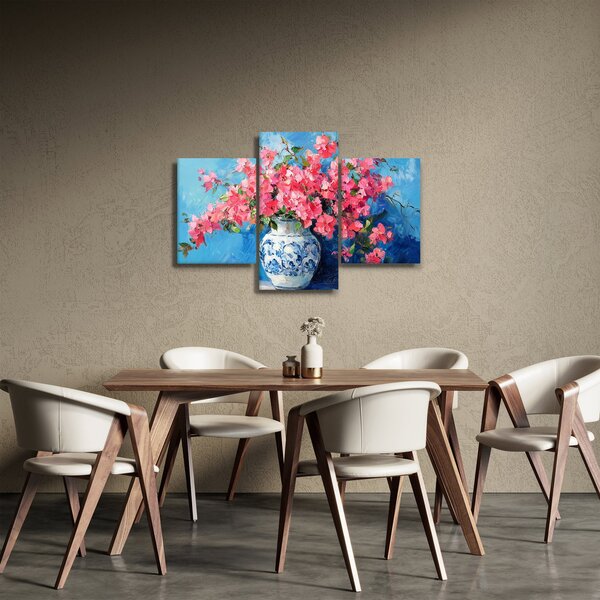 Tablou - Vază cu flori roz (90x60 cm)