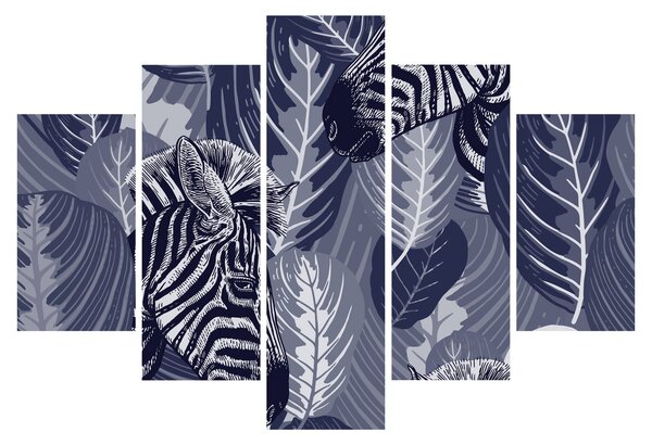 Tablou - Zebre albastre (150x105 cm)