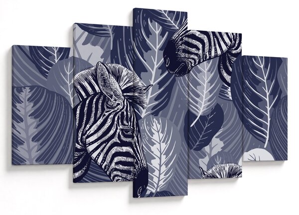 Tablou - Zebre albastre (150x105 cm)