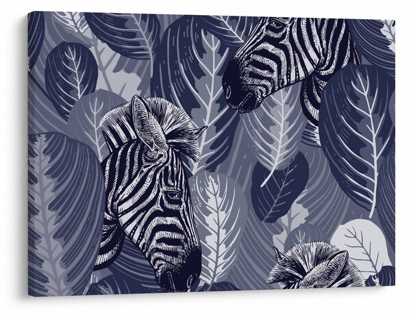 Tablou - Zebre albastre (70x50 cm)